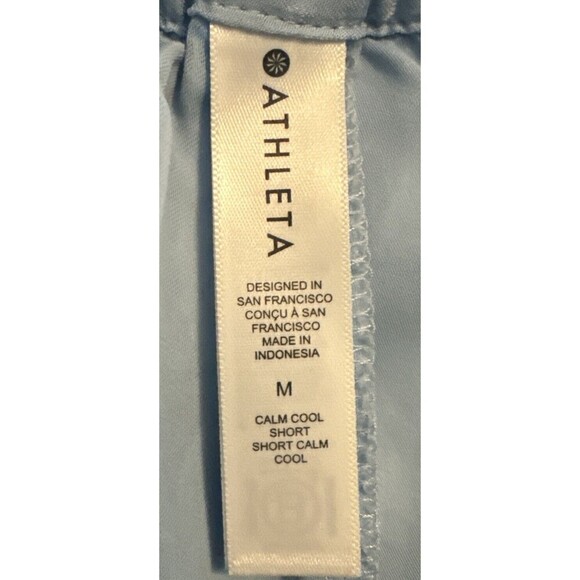 Athleta Calm Cool Shorts BLUE Silky Lightweight. 5” Inseam SZ Medium - Picture 3 of 5